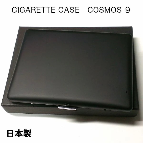 シガレットケース ロング タバコケース コスモス 薄型 マットブラック 100mm/70mm対応 真鍮 艶消し 黒 日本製 坪田パール メンズ ギフト プレゼント
