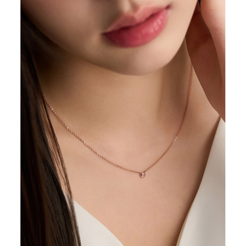 ロイドシルバー 925 ベゼルラップダイヤモンドネックレス LLNS62342D
