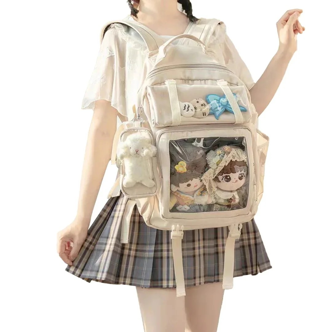 【急速出荷!】大容量 痛バッグ 3way リュック ショルダー ハンド 韓国 缶バッチ 通勤/通学