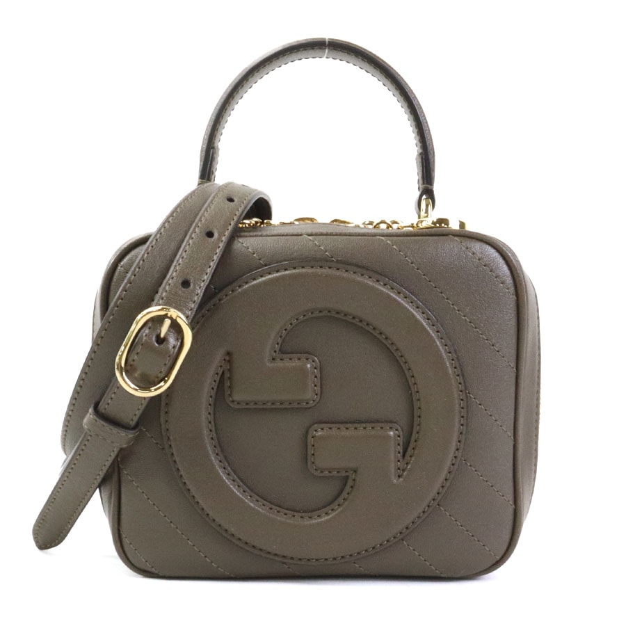 グッチ GUCCI ショルダーバッグ ブロンディ レザー カーキブラウン レディース 744434 90062i