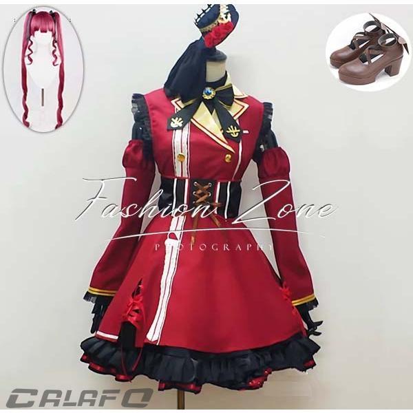 バーチャルYouTuber ホロライブ hololive 風 宝鐘マリン lolita コスプレ衣装 ウィッグ cosplay ハロウィン 演出服 変装
