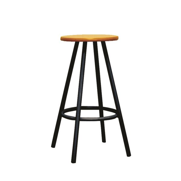 ウッドスツール/ハイチェア (同色2脚セット ナチュラル×ブラック) 幅330mm 日本製 スチールパイプ