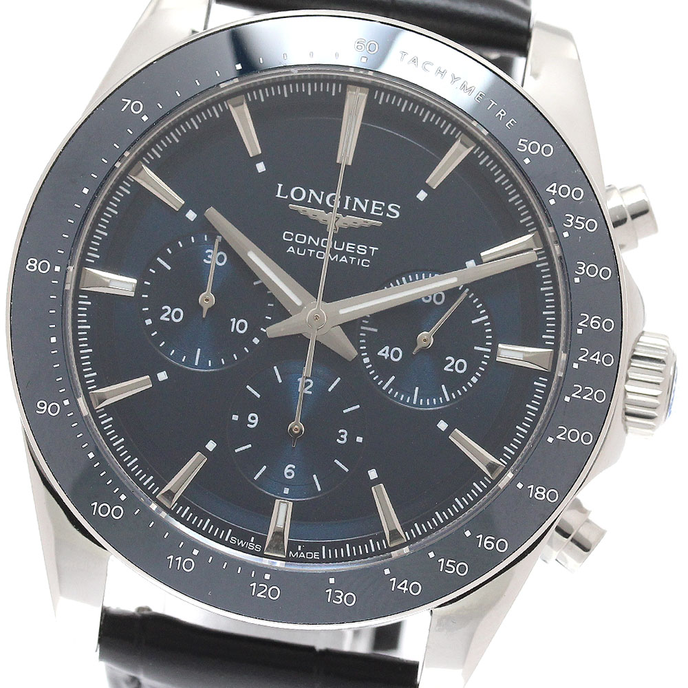 ロンジン LONGINES L3.835.4 コンクエスト クロノグラフ 自動巻き メンズ 極美品 箱・保証書付き_944129【中古】