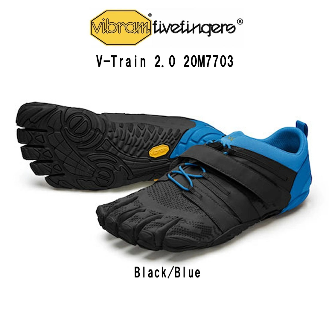 Vibram FiveFingers メンズ 五本指 シューズ トレーニング ランニング 運動 ジム ブラック ブルー V-Train 2.0 20M7703