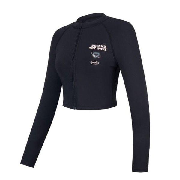 女性ハートプラネットクロップラッシュガード ブラック RN-CS2E953-BK