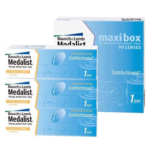 メガ割対象 メダリストワンデープラス乱視用(30枚入)3箱+メダリストワンデープラスマキシボックス(90枚)1箱/乱視用+近視用セット/sale10