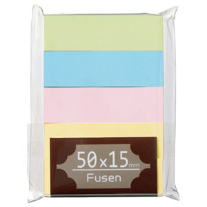 （まとめ） TANOSEE ふせん 50×15mm パステルアソート 1パック（5冊） (×20セット)