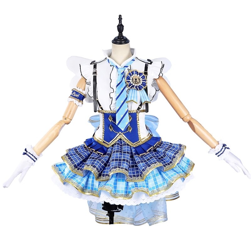 ラブライブ 園田 海未-そのだ うみ ブルーアモール コスプレ衣装(ウィッグ 靴別売り)