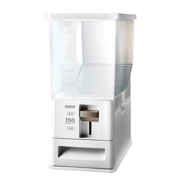 計量米びつ/ライスストッカー [12kg型 ホワイト] 計量単位（約）：1合 プラスチック製 洗える