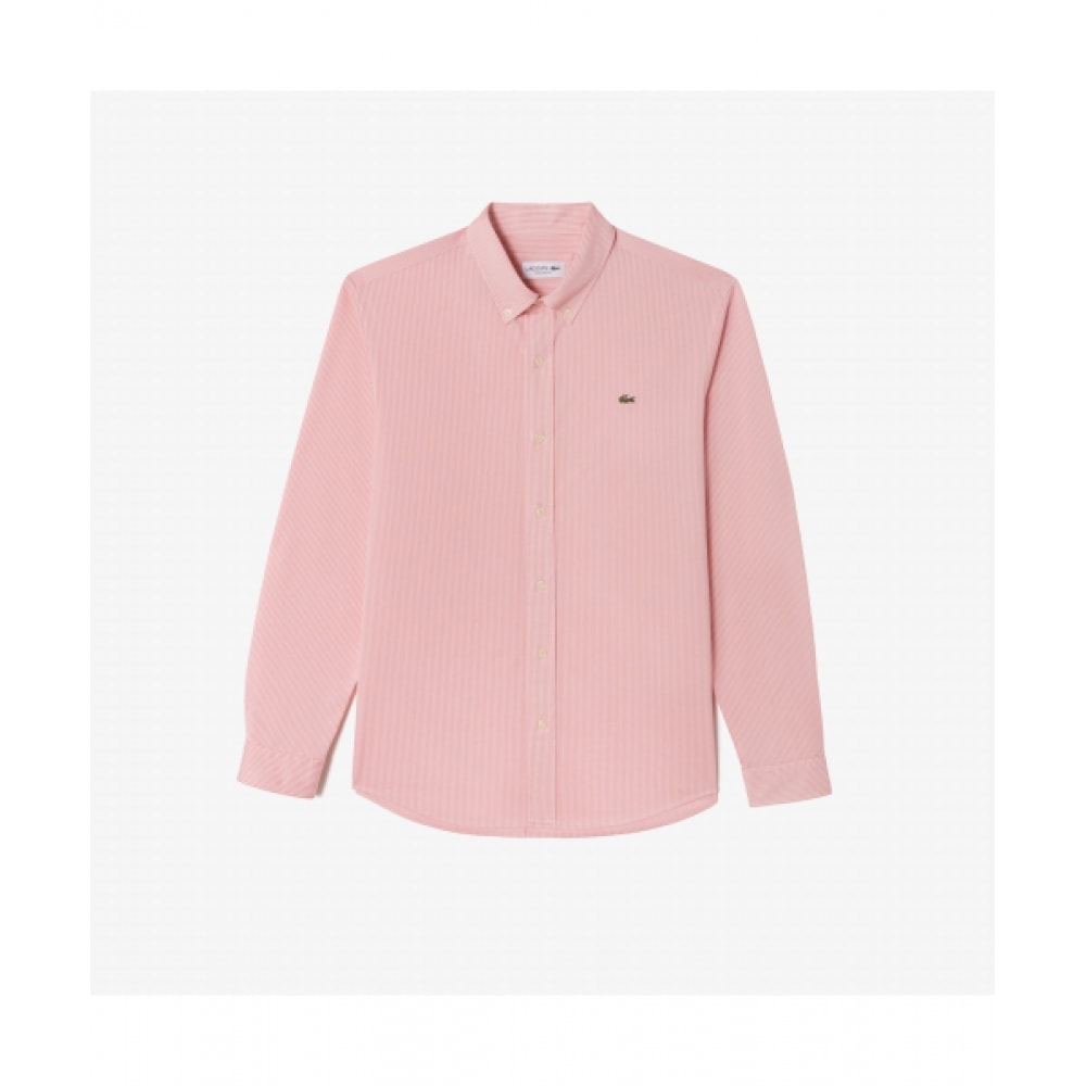 LACOSTE メンズニュージャージーストライプシャツ [ライトピンク] 19,435円