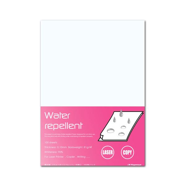 (まとめ) 長門屋商店 撥水紙 ウォーターリペレント A4 中厚口 81g ナ-WR101 1冊(100枚) (×5セット) 7,940円