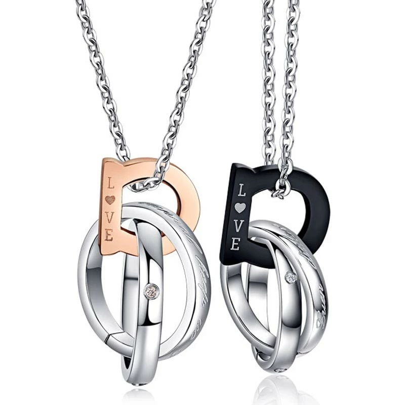 ラブホースシューネックレス ペアセット 首飾り 男性 女性 色違い お揃い カップル 指輪