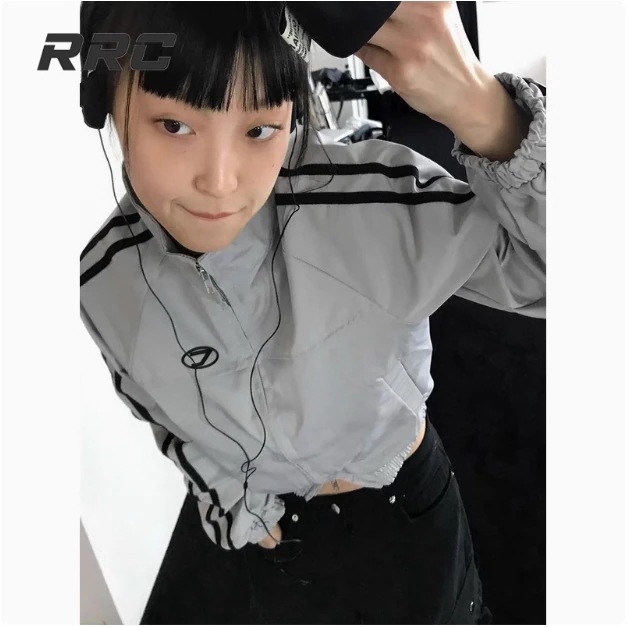 2024 秋 韓国 かわいい レディース アウター ブルゾン お出かけ ブラック ライトカーキ アウター長袖セクシートップスサイド冬カジュアルファッション系お出かけフル丈トラック