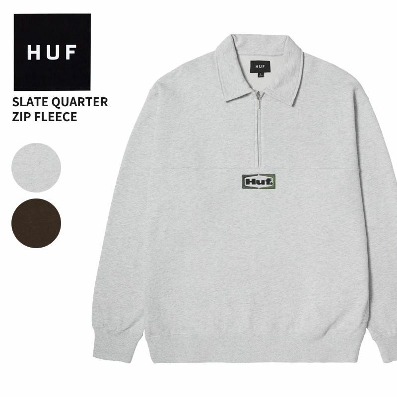 ハフ メンズ ハーフジップ スウェット HUF SLATE QUARTER ZIP FLEECE トップス 長袖 カットソー