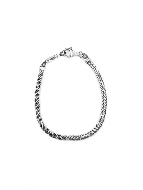 【HARANG】 HR 231B_Half &Half Silver Chain Bracelet 正規品