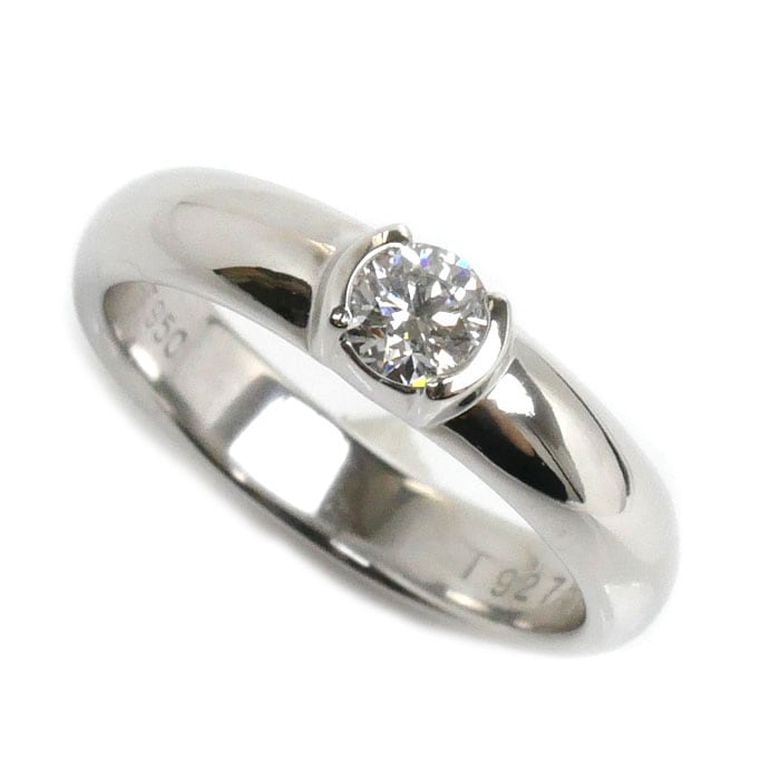 TIFFANY&Co. ティファニー Pt950プラチナ ドッツ リング・指輪 ダイヤモンド0.21ct 8号 5.6g レディース 中古 美品