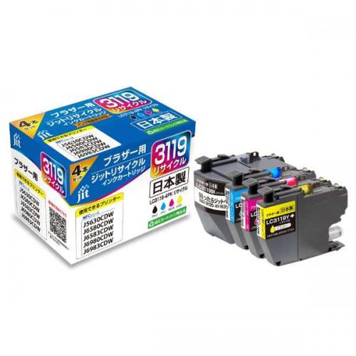 ジット JIT ブラザー LC3119-4PK対応 リサイクルインクカートリッジ 4色パック JIT-B31179P