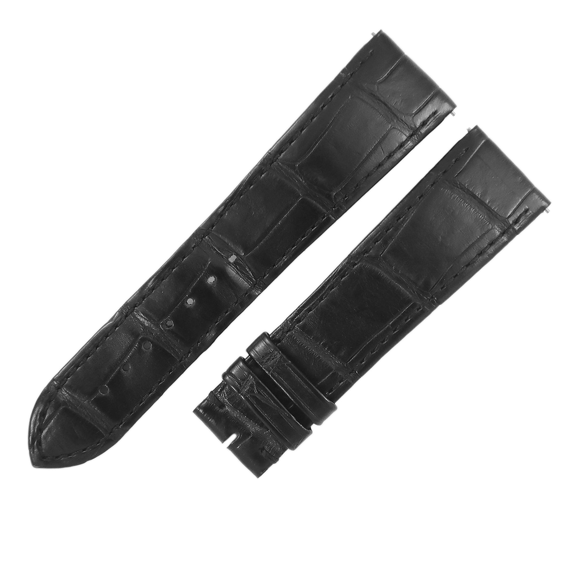 メンズ 純正 クロコ 替え バンド ベルト ストラップ 21mm 黒 3年保証
