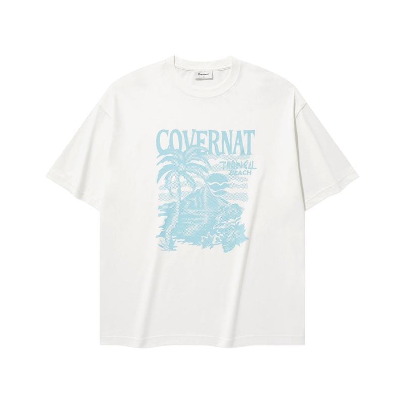 クールコットンサンセットトロピカルグラフィックTシャツホワイトCO2502ST49WH 4,385円