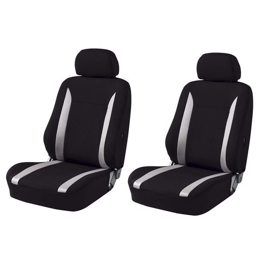 ボンフォーム(BONFORM) シートカバー ニット&メッシュ 軽/普通車 前席2枚セット 背面フルカバーグレー&ブラック 4336-71GR