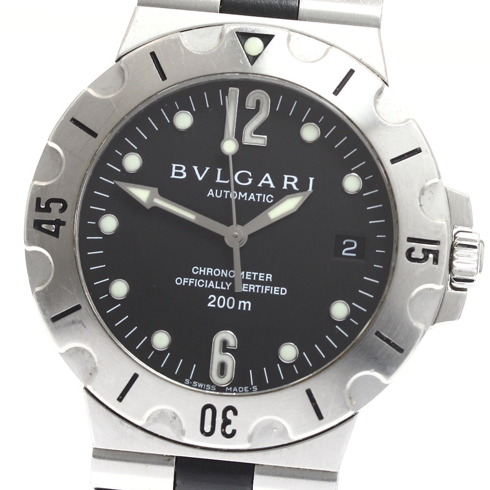 ベルト訳あり ブルガリ BVLGARI SD38S ディアゴノ スクーバ デイト 自動巻き メンズ _906595【中古】