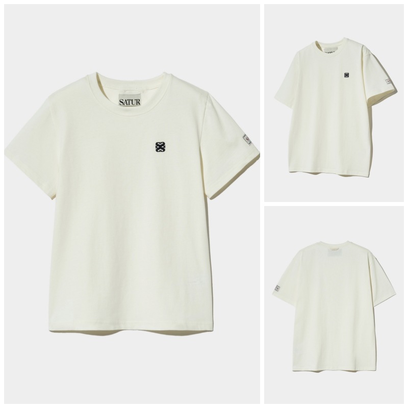 【SATUR】 CLASSIC SMALL LOGO T-SHIRT : RESORT IVORY