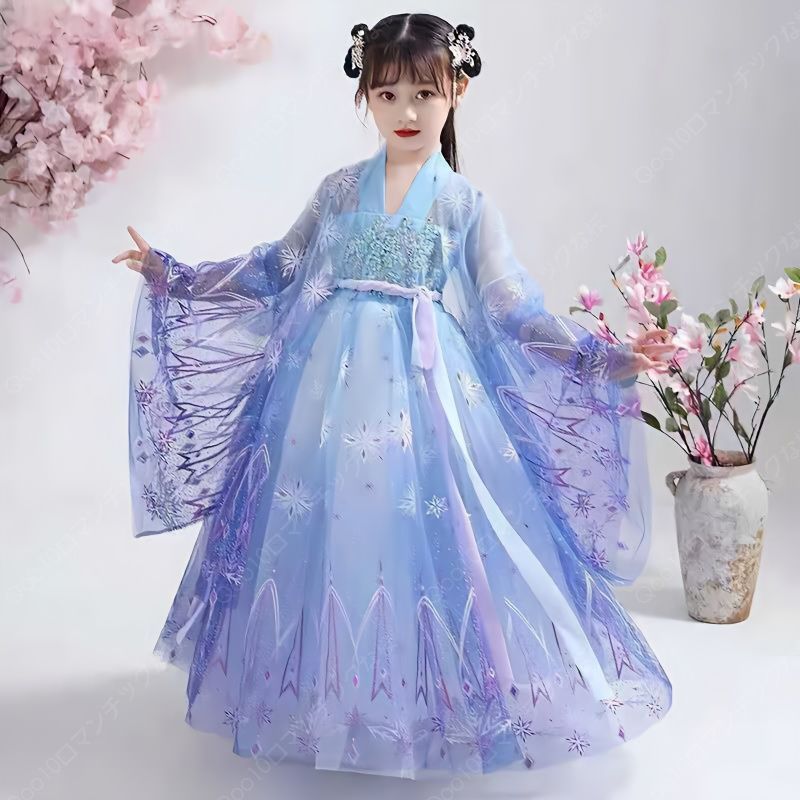 【2024新品追加】【最安値挑戦】新入荷 漢服女子児童夏の児童公演服中国風ワンピース古風スカート-22