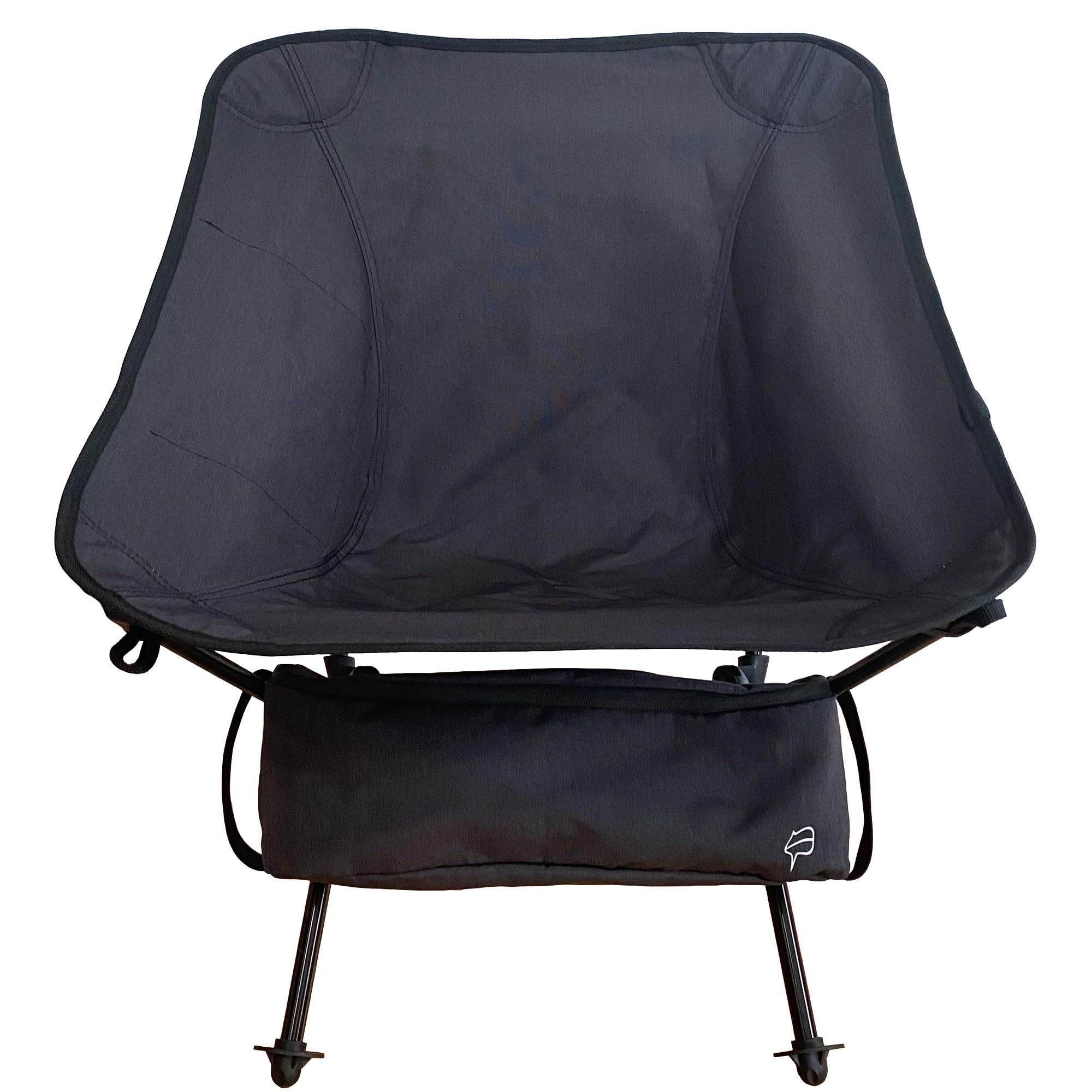 【 軽さ・収納性 × 快適さの究極系 】 PONCOTAN ウルトラライトフィットチェア ロータイプ 耐過重120kg 超軽量 900g コンパクト 収納サイズ 35×11cm A7075超々ジュラル