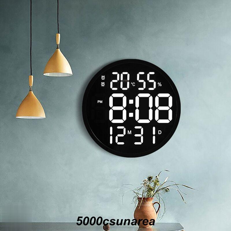 秋冬の新作 【値下げ！】 掛け時計 壁掛け時計 時計 LED 温度湿度計 日付表示 LEDデジタル 電子壁掛け時計 照明 ウォールクロック シンプル リビング 部屋飾り掛け時計 壁掛け時計 時計 LE