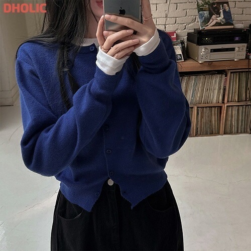 ラウンドネックカーディガン