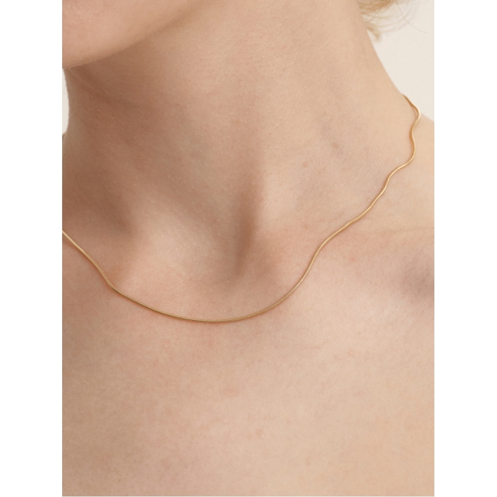 LUNNE シルバー 925 シルキー ラウンド スネーク ネックレス #LSN66