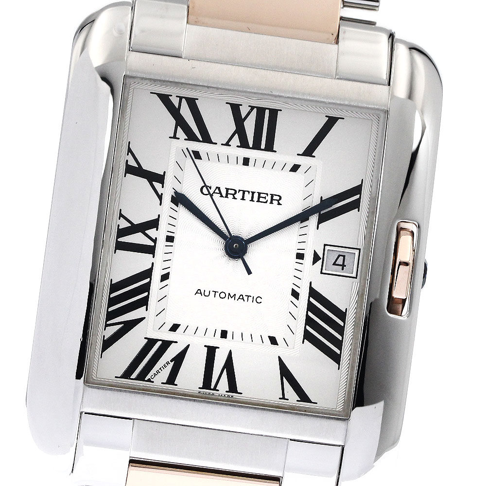 カルティエ CARTIER W5310006 タンクアングレースXL デイト コンビ 自動巻き メンズ 良品 _898684【中古】