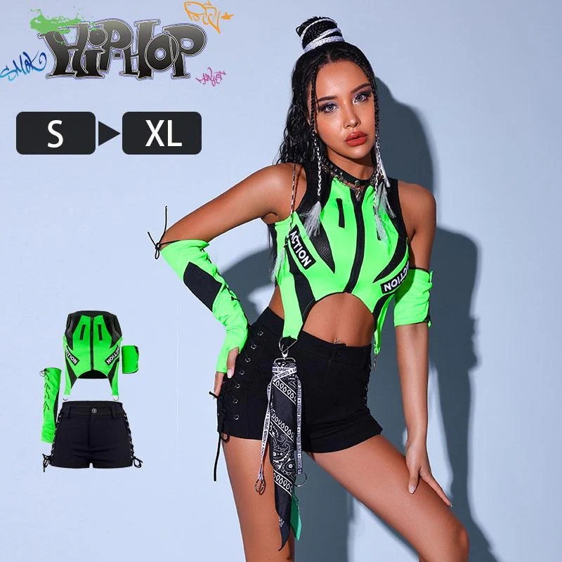 【早割り】ダンス衣装 レディース アイドル ヒップホップ ジャズダンス 夜店 DS演出服 hiphop ダンスウェア へそ出し ダンスウェア セクシー おしゃれ 練習着 舞台用