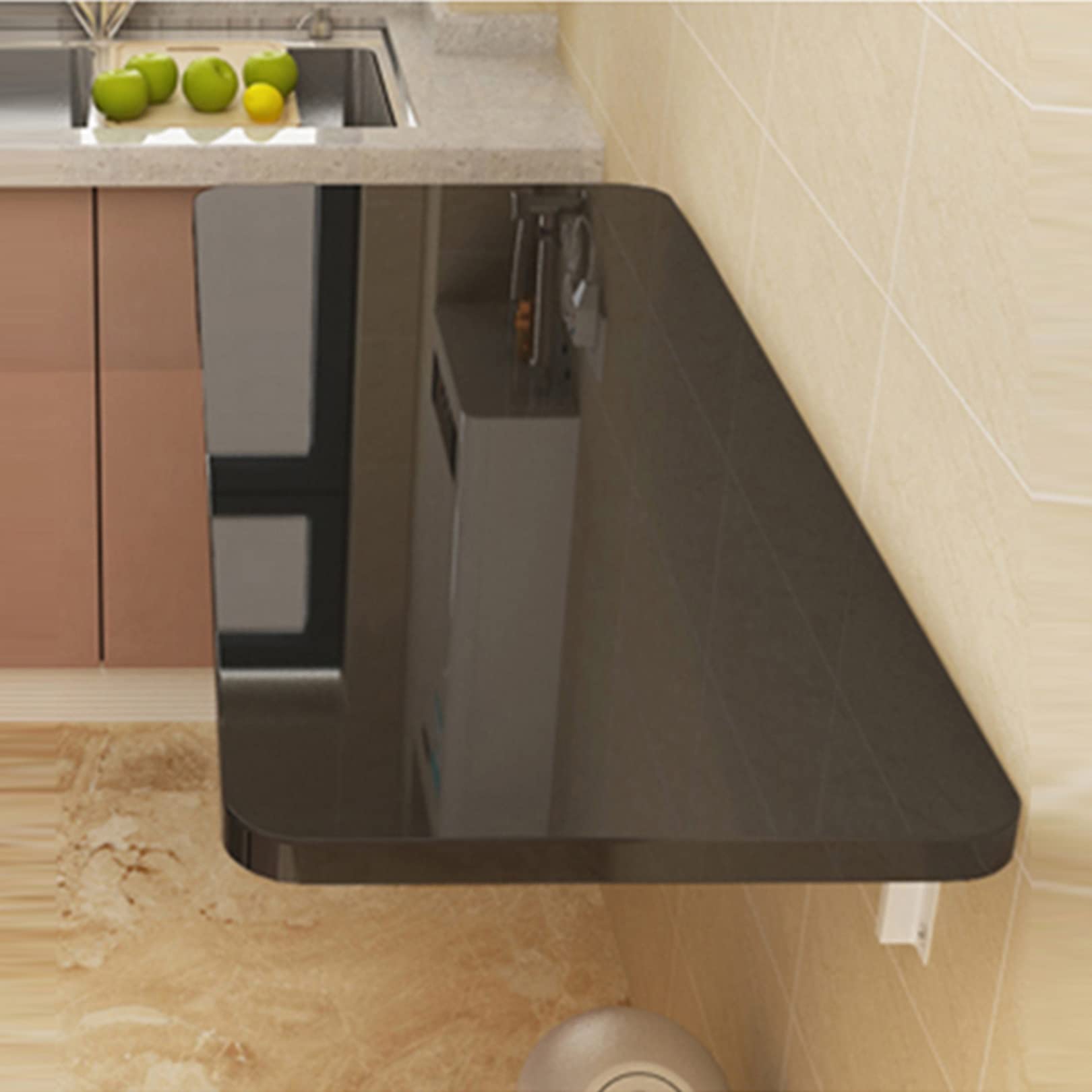 無垢材折りたたみテーブル 壁掛けダイニング パソコン学習机 壁掛けテーブル ダブルサポートサイド