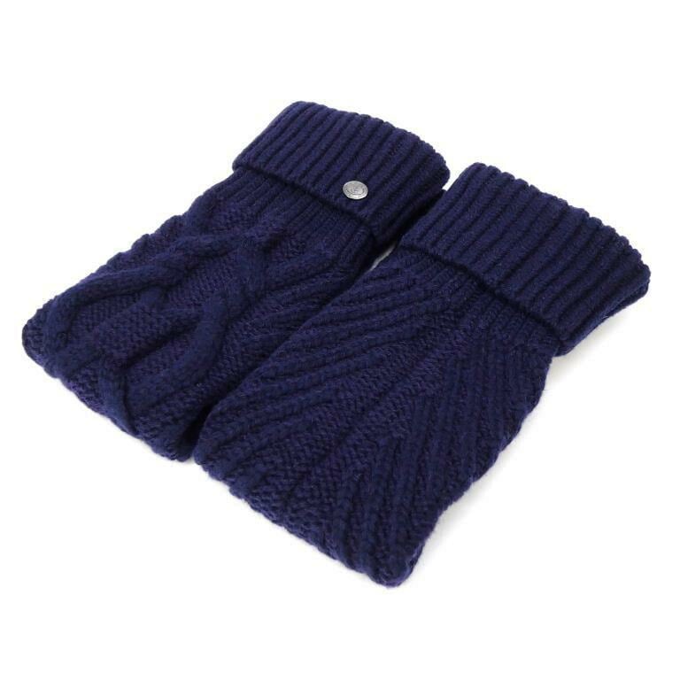 シャネル CHANEL レッグウォーマー ニット ネイビー ウール×カシミヤ 【中古】(69625)