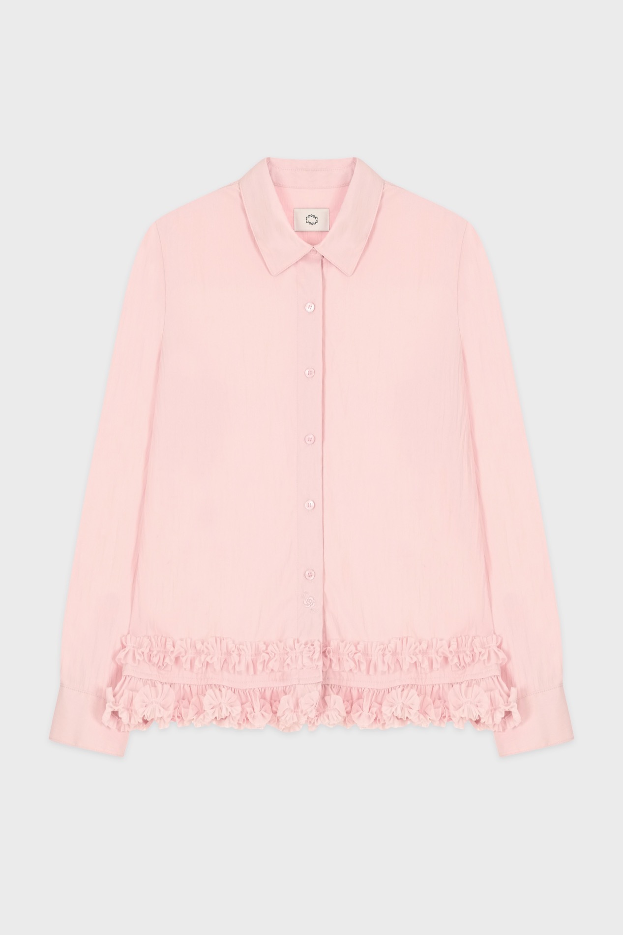 【SINOON】 LOGO FRILL COLLAR SHIRT : SOFT PINK
