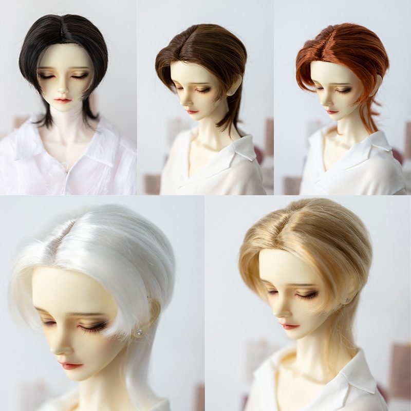 BJDドールウィッグ 手入れ センターパート SD/小顔SD/MSDサイズ人形用