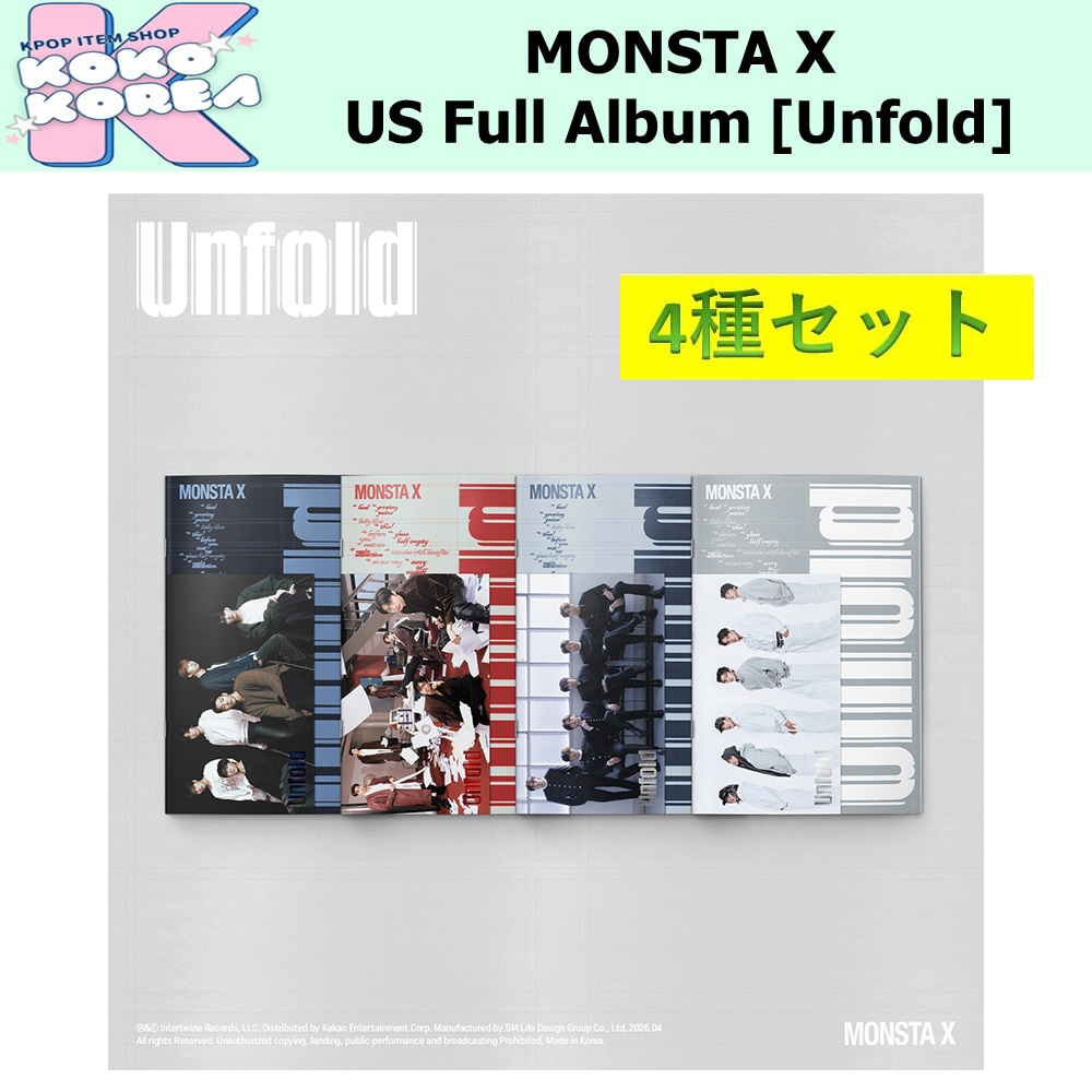 4種セット MONSTA X US Full Album [Unfold] photobook ver