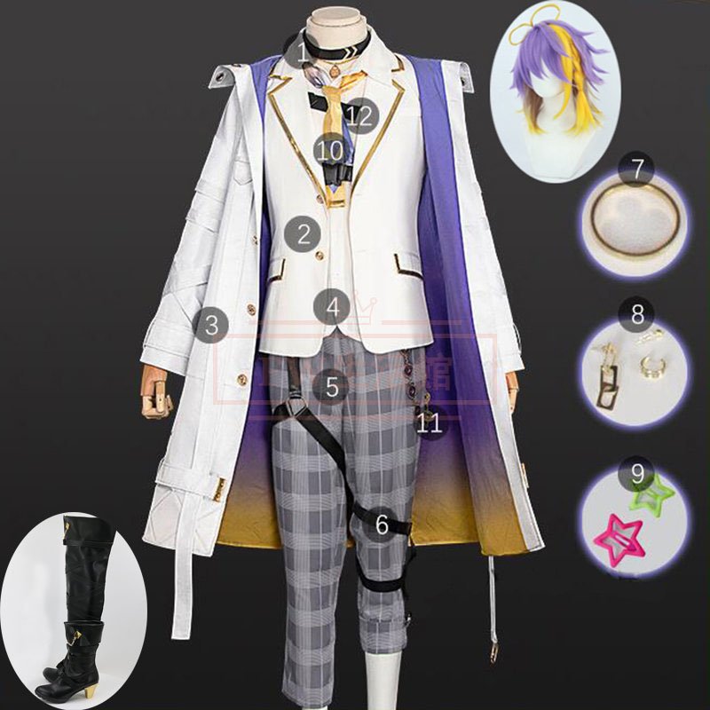 年末のプロモーション特価！ バーチャルライバー VTuber 風 アスターアルカディコスプレ衣装 ウィッグ 靴 演出服 変装 コスプレ・変装・仮装
