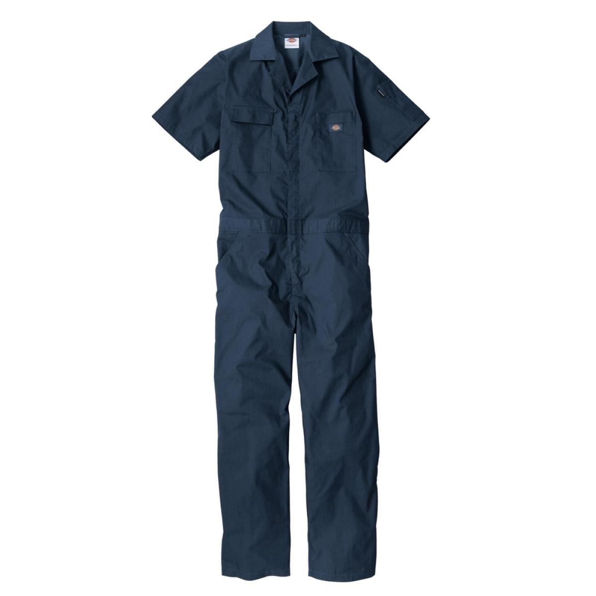 Dickies ディッキーズ ライトT/Cストレッチ 半袖ツナギ インディゴ XXL D-6702 つなぎ 接触冷感 夏 コーコス 作業着 作業服