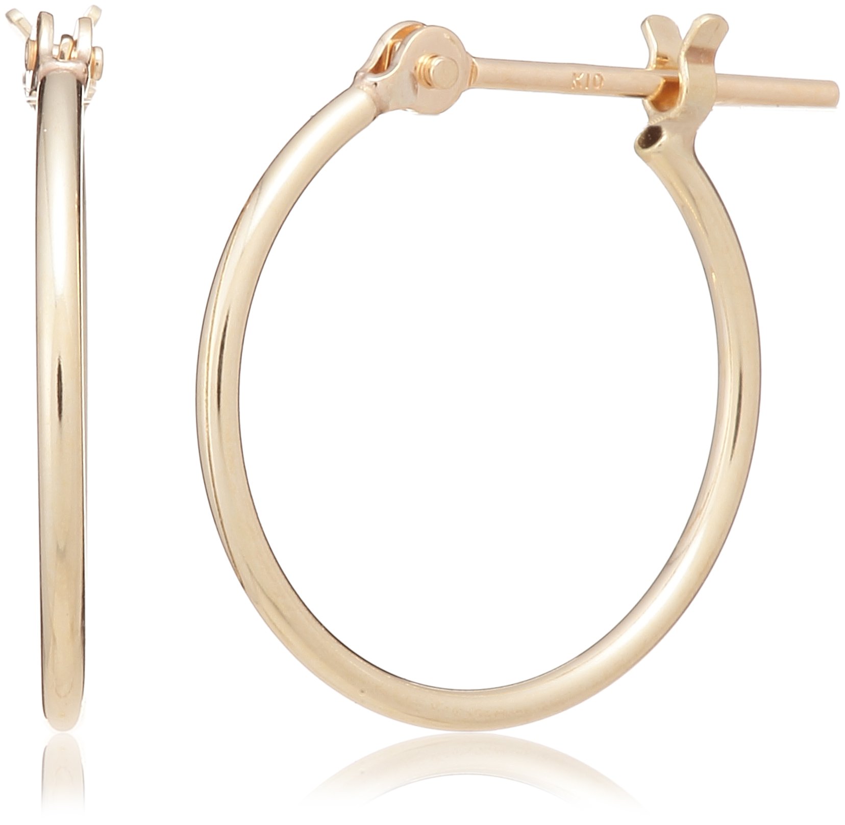 【Amazon.co.jp限定】[ステラ.ジェイ] stellar.J K10 イエローゴールドフープ ピアス(1mm×15mm) PG_0384J_-01