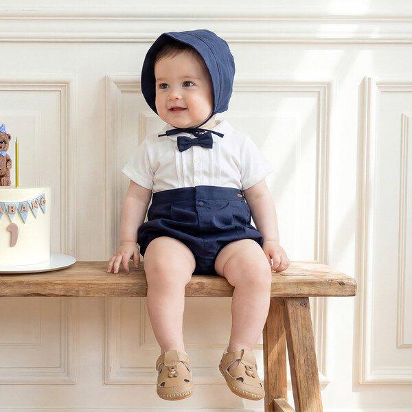[ザ・セントラル] 夏のノアクラシック半袖ボディスーツセット(NAVY)_01T32790613