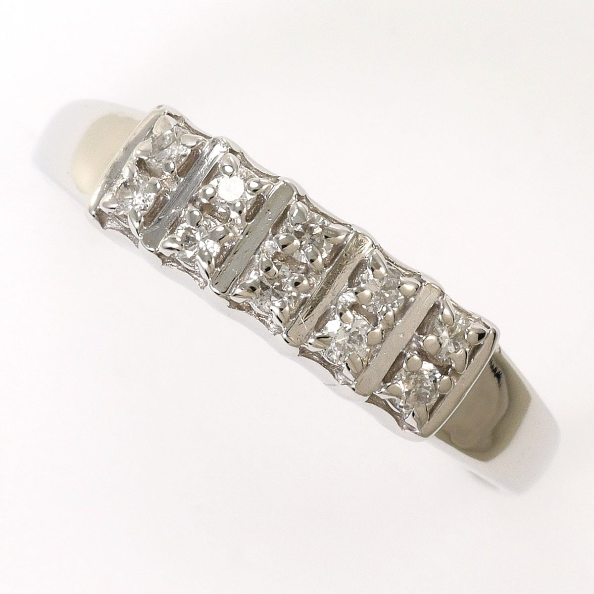 PT900 プラチナ リング・指輪 18号 ダイヤモンド 0.20ct 総重量約4.0g ジュエリー 中古