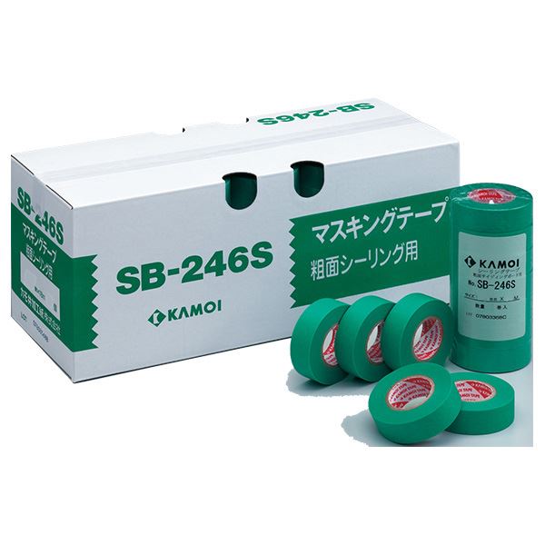 粗面サイディングボード用マスキングテープ SB-246S 18mmx18m 緑色（70巻入）塗装用品