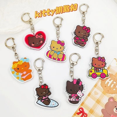 キティ　キーホルダー　10点セット 楽天市場】ハローキティ シッポツキマスコットキーホルダー ヒョウ