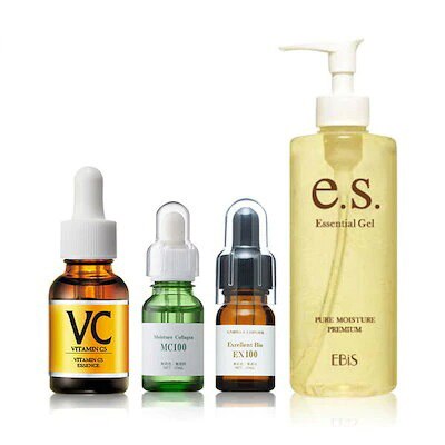お手軽美顔器ケアセット Cエッセンス20ml毛穴　EX100年齢肌　10ml　MC10ml　乾燥 ハリ　esエッセンシャルジェル310g　美顔器用保湿ジェル