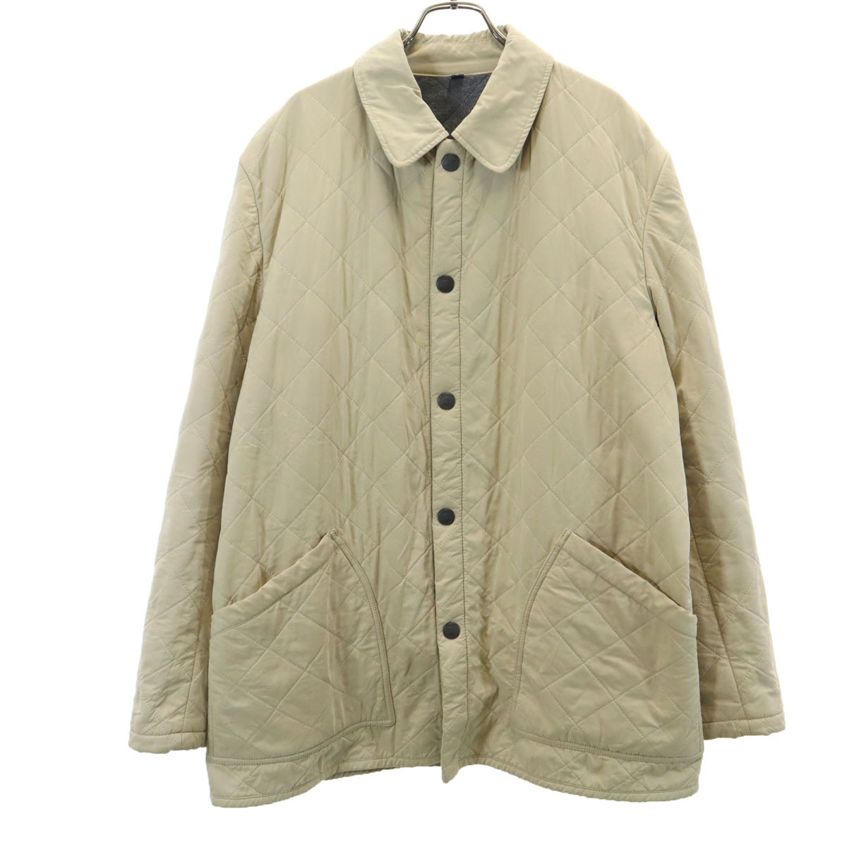 BURBERRY LONDON バーバリーロンドン スペイン製 キルティングジャケット L ベージュ メンズ 古着