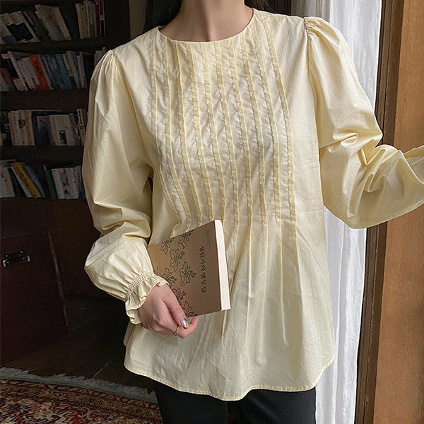 ヘリエルピンタックブラウス61299ビッグサイズレディースファッション