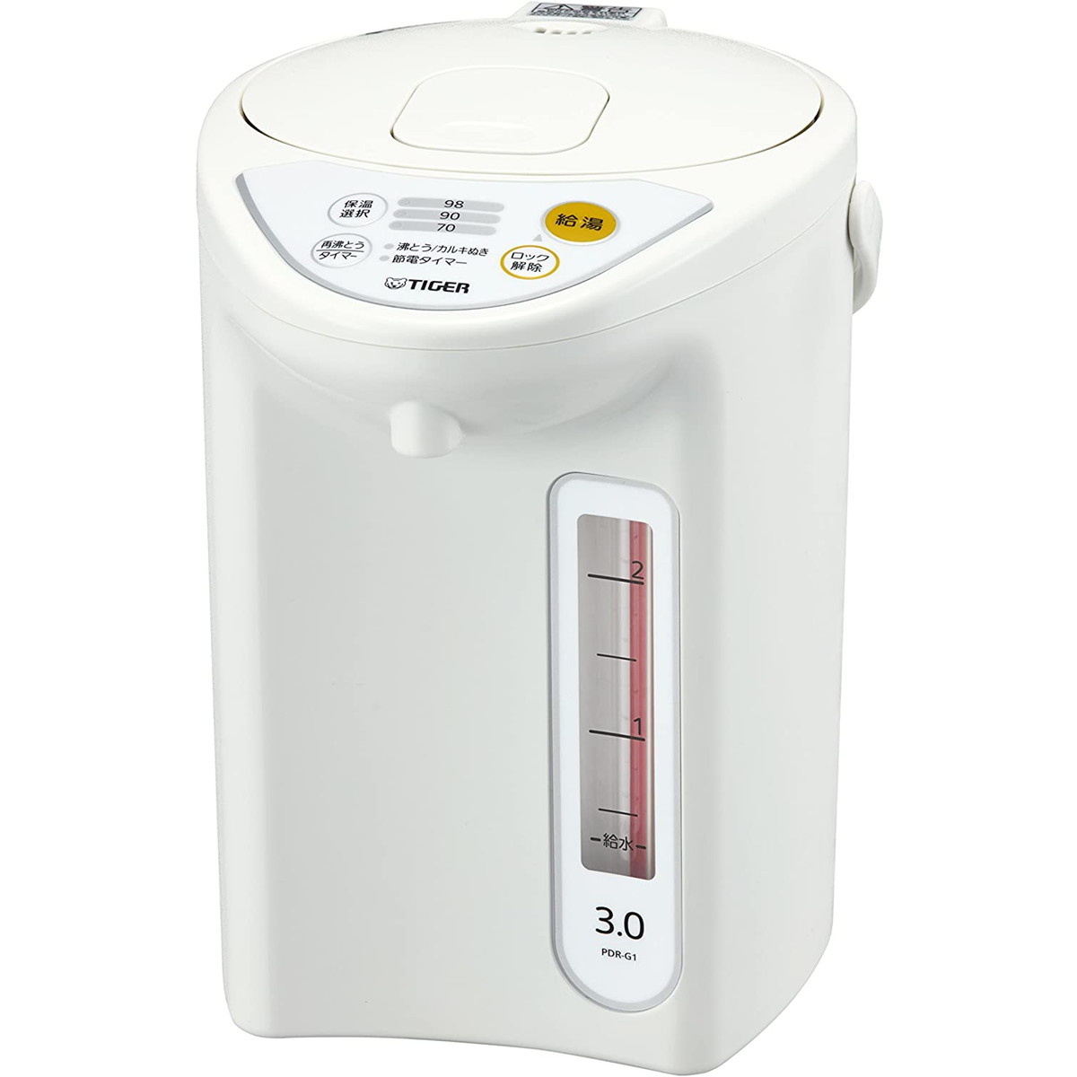 【在庫有・即納】タイガー（TIGER） マイコン電動ポット 3.0L ホワイト PDR-G301W PDR-G301 3L 電動式 省スチーム タイマー付