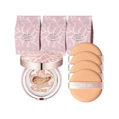 [正規品][New]ピンクダイヤファクト21号(ケース1個+21号詰め替え3個+パフ4個) SPF50+PA+++ピンクダイヤエッセンス / しっとり光彩 / 自然カバー / ぴったり持続[韓国化粧 5,351円